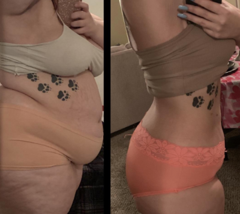 Transformation avant après - Perte de 8kg en 5 semaines